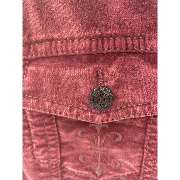 Silver Jeans Women’s Burgundy Medium Button Front Western Shirt - Picture 3 of 7